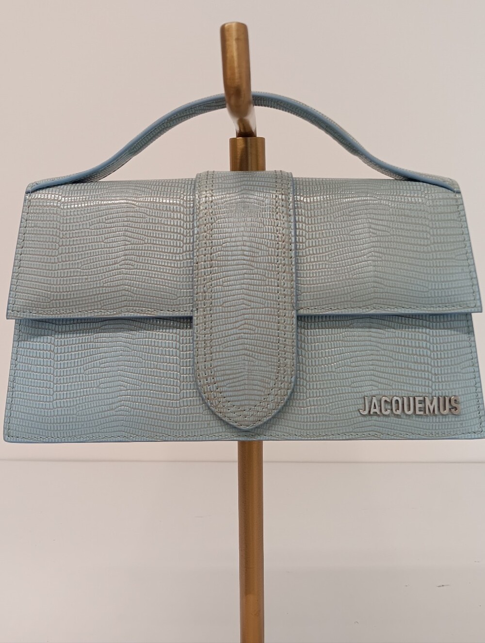 Jacquemus Women's Le Grand Bambino Lizard Embossed Shoulder Bag - Turquoise